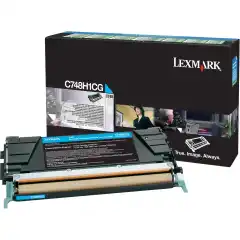 Lexmark Toner Cyan Høykapasitet C748H1CG Return (10,000 sider)
