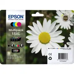 Epson Blekkpatron Pakke No.18XL Sort/CMY Høykapasitet (11.5ml/3x6.6ml)