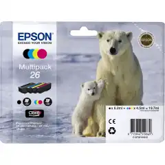 Epson Blekkpatron Pakke No.26 Sort/CMY (6.2/3x4.5ml)