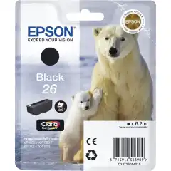 Epson Blekkpatron No.26 Sort (6.2ml)