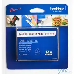 Brother TZE-231S P-Touch Tape Sort på Hvit 12mm (4m)