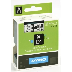 Dymo 53713 D1 Tape Sort på Hvit 24mm (7m) S0720930