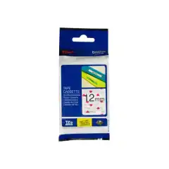 Brother P-Touch Label Tape Laminert Sort på Rosa 12mm 4m