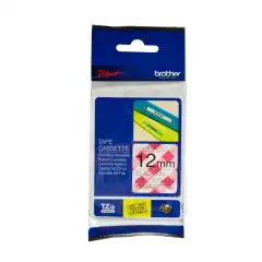 Brother P-Touch Label Tape Laminert Sort på Rød 12mm 4m