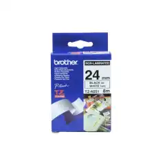 Brother P-Touch Tape Sort på Hvit 24mm Ulaminert (8m)