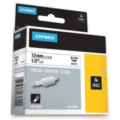 Dymo Rhino Heat Shrink Tubes Sort på Hvit 12mm (1.5m) S0718300