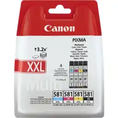 Canon Blekkpatron Pakke CLI-581XXL BK/CMY Ekstra Høykapasitet (4x11.7ml)