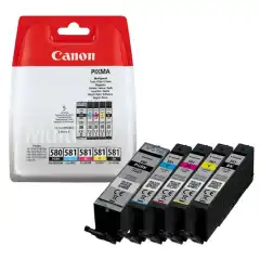 Canon Blekkpatron Pakke PGI-580/CLI-581 Sort BK/CMY (11.2ml/4x5.6ml)