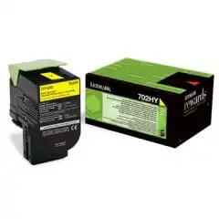 Lexmark Toner 702HY Gul Høykapasitet (3.000 sider)