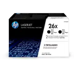 HP Toner 26X Sort Høykapasitet 2stk (2x9.000 sider)