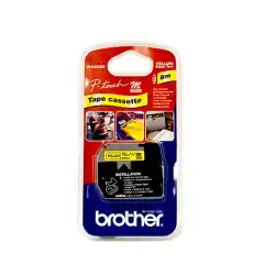 Brother P-Touch Tape Sort På Gul 12mm (8m)