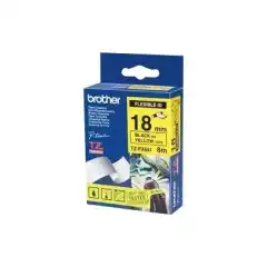 Brother P-Touch Tape Sort på Gul 18mm Flexible ID (8m)