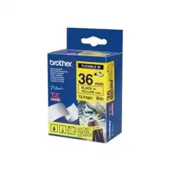 Brother P-Touch Tape Sort på Gul 36mm Flexible ID (8m)