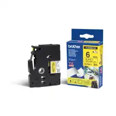 Brother P-Touch Tape Sort på Gul 6mm Flexible ID (8m)