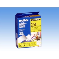 Brother P-Touch Tape Sort på Gul 24mm Flexible ID (8m)