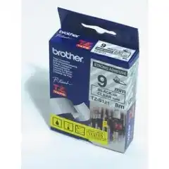 Brother P-Touch Tape Sort på Klar 9mm Ekstra Klebende (8m)