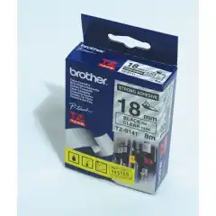 Brother P-Touch Tape Sort på Klar 18mm Ekstra Klebende (8m)