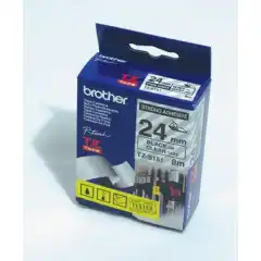 Brother P-Touch Tape Sort på Klar 24mm Ekstra Klebende (8m)