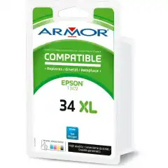 Armor Blekkpatron Cyan 34XL (14ml), erstatter Epson C13T34724010