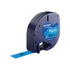 Dymo 91205 LT Label Plast Sort på Blå 12mm (4m) S0721650