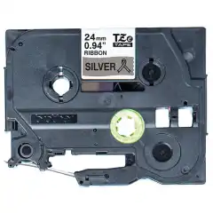 Brother Tape TZER951 sort/sølv 24mm