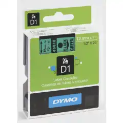 Dymo 45019 D1 Tape Sort på Grønn 12mm (7m) S0720590
