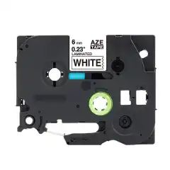 TB TZE-211 P-Touch Tape Sort på Hvit 6mm (8m), erstatter Brother TZE-211