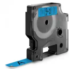 TB 45016 D1 Tape Sort på Blå 12mm (7m), erstatter Dymo S0720560