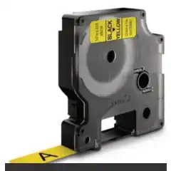 TB 45018 D1 Tape Sort på Gul 12mm (7m), erstatter Dymo S0720580