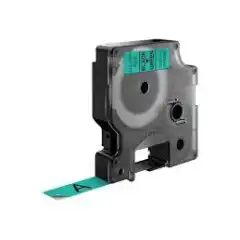 TB 45019 D1 Tape Sort på Grønn 12mm (7m), erstatter Dymo S0720590