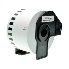 TB DKN55224 Etikettrull Uten Lim Løpende Lengde Sort på Hvit 54mm (30m) erstatter Brother DK-N55224