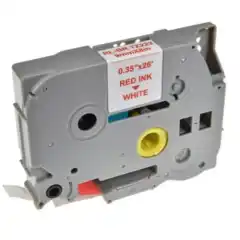 TB TZE-222 P-Touch Tape Rød på Hvit 9mm (8m), erstatter Brother TZE-222