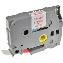 TB TZE-232 P-Touch Tape Rød på Hvit 12mm (8m), erstatter Brother TZE-232