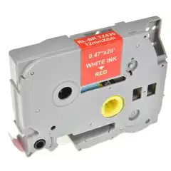 TB TZE-435 P-Touch Tape Hvit på Rød 12mm (8m), erstatter Brother TZE-435