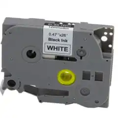 TB TZS-231 P-Touch Tape Sort på Hvit 12mm Ekstra Klebende (8m), erstatter Brother TZS-231